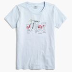 J.Crew  Light Blue Cocktail Lineup Graphic Collector Short Sleeve Shirt Photo 0