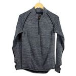 Saucony Women’s Quarter Zip Ribbed Thumb Hole Running Shirt Grey L Photo 0