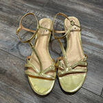 Kate Spade  strappy gold low wedge sandals 1.25 inch heel Photo 0