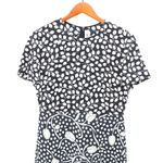 Diane Von Furstenberg  DVF Short Sleeve Crew Neck Floral Dot Navy Midi Dress 8 Photo 3