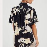 Free People Black Floral Button Down Shirt Photo 1