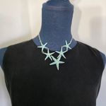 Boutique Boho Silver and Turquoise Blue Starfish Necklace and Earrings Set Photo 7