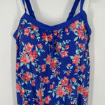 Lands' End Tankini Swim Top Bathing Suit Floral Colorful Spaghetti Straps Size 12 Photo 0