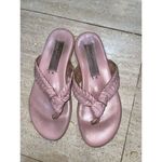 Vintage Famolare Pink Thong Sandal Leather Uppers Rubber Sole 5‎ M Photo 1