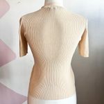 Brown‎ Ribbed Button Up Top Y2K 2000s Retro Indie Minimalist Soft Girl Medium Photo 2