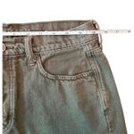 American Eagle High Waisted Denim Festival Midi Shorts Size 8 in Olive Green Photo 6