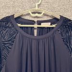 Velvet Burnout Blouse 2X Witchy Sheer Accent Dark Boho Unique Black Photo 3