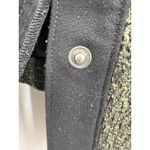 CAbi  Jacket‎ Womens Medium Black Green Tweed Snap Front Collarless Two Tone Photo 3