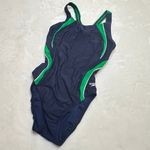 One Piece Swimsuit sz 8/34 Navy Blue Speedo Taper Splice Bathing Suit Photo 1