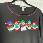 Mercer Street Studio Black Long Sleeve Christmas Winter Snowman Crewneck Shirt Size XL Photo 1