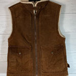 EXPRESS  DEPUIS 1961 Sz XS Pig Split Brown Leather Sherpa Lined Vest Photo 0