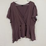 Torrid Mauve Stretch Challis Peplum Blouse Photo 2
