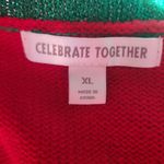Celebrate Together Christmas Holiday Party Snowman Candy Cane Cardigan Sz XL Red Photo 3