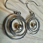 Sterling Silver Spiral Dangle Earrings with Real Pearl – Modern Artisan Style Photo 8