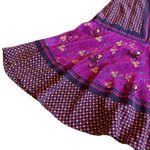 Rebecca Taylor 100% Silk Floral Print Dress Purple Fit N Flare Size 4 Women's Photo 4