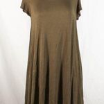 Poetry NWT Olive Green Mini T Shirt Dress Comfortable Casual Simplistic Minimalis Photo 0