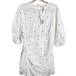 NWT Rhode Pia Puff Sleeve Eyelet Cotton Ruffle Mini Dress White Mirror Large Photo 4