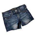 EXPRESS Womens  Dark Wash Raw Hem Denim Jean Shorts - Sz 00 Photo 0