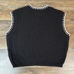 Altar'd State  Knit Sweater Vest Black with Ivory Edges Women's Medium Photo 2