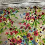 Old Navy Women's Floral Open Arm Cropped Blouse XS Extra Small Multicolor Sheer Photo 5