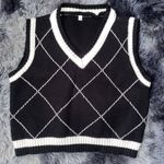 Crop Sweater Vest Black Size M Photo 0