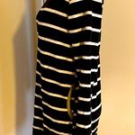 Hidden Path of Light Striped Trendy Mini Dress Long Sleeves/Made in Korea Black Photo 2
