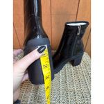 D’amelio Womens 8.5 Black Faux Patent Leather Chunky Chelsea Boots Zipper Grunge Photo 8