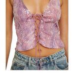 Nasty Gal Blush Sequin Lace-Up Halter Photo 2