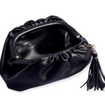 Understated Leather  Black Crescent Vegan Leather Crossbody Photo 4