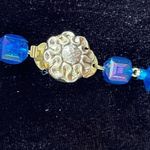 Vintage Western‎ Germany Blue Iridescent Plastic Faceted Necklace & Earring Set Photo 5