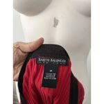 Babette Ballinger Sweater Size M Gothic Red Black Trim Button Front Ribbed Knit Size M Photo 1