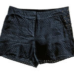 Laundry by Shelli Segal Lace Up Side Eyelet Shorts Navy Blue Size 8 Photo 0