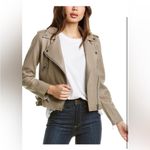 Walter Baker  Liz Leather Jacket Sand Dark Gray Lamb Leather Size XS Fall Winter Photo 1