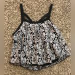 Free People floral embroidered, flowy tank top with strappy zip up back Photo 1