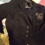 Calvin Klein Jeans  Logo S Cotton Pressed Academia Waist Denim Blazer in Black Photo 1