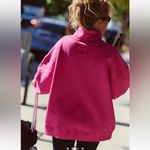 Free People A Cut Above Mock Neck Pullover Sweatshirt Candy Pink Large Photo 2
