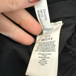 EXPRESS  Black Vegan Leather Lace Long Bishop Sleeve Peplum Top Blouse size XS Photo 3