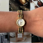 GOLD LUCORAL DIAMOND QUARTZ BEADED WATCH Photo 0