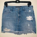 Hollister Size 5 Blue Y2K Bimbo Distressed Cut Off Style Short Denim Mini Skirt Photo 0