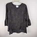 LaRoque Original Sz OS Black & Gold V Neck Tunic 100%‎ Silk Luxury Size L Photo 11