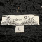 American Flirt Womens Open Knit Crochet Top Sz L Boho Hippie Festival Whimsigoth Black Size L Photo 7