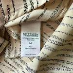 Kittenish  Stumbling Oversized Long Sleeve Cream And Animal Print Button Up Top M Photo 3