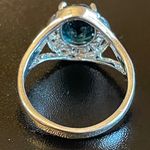 Blue sapphire silver plated ring size 9 Photo 3