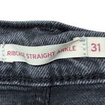 Levi's  Ribcage Straight Ankle Jeans Dark Wash Frayed Hem Women's Size 31 Photo 5