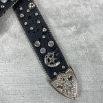 Nocona Belt Co Western Fashion Belt Womens S Black Rhinestones Crystal Buckle Photo 4