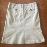 Etcetera  White Denim Cotton  High rise skirt Size 6 Photo 0