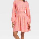 Universal Threads Universal Thread Balloon Long Sleeve Mini A-Line Dress -Pink Women's S Photo 0