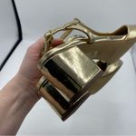 J.Crew Factory T-Strap Heels in Gold CD246 Size 8.5 wedding holiday work event Photo 4