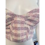 ZARA NEW  women's size S Pink And Purple Tweed Tube crop Top Size Photo 5
