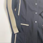 Airfield Button Down Long Sleeve Black Jacket Khaki Satin Trim M Size M Photo 6
